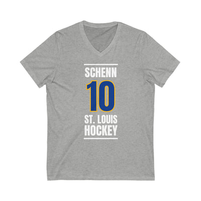 Schenn 10 St. Louis Hockey Blue Vertical Design Unisex V-Neck Tee