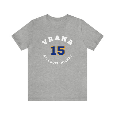 Vrana 15 St. Louis Hockey Number Arch Design Unisex T-Shirt