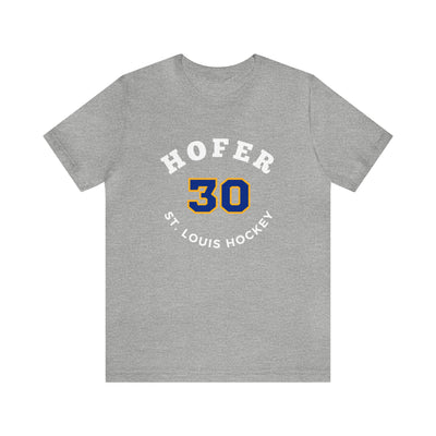 Hofer 30 St. Louis Hockey Number Arch Design Unisex T-Shirt