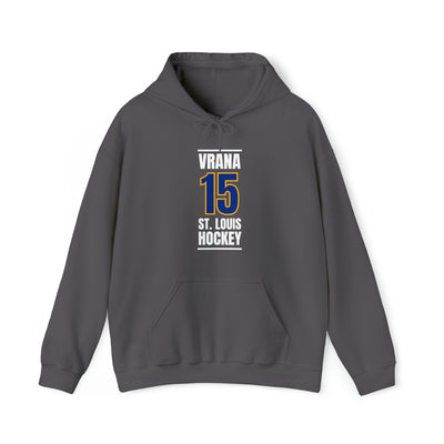 Vrana 15 St. Louis Hockey Blue Vertical Design Unisex Hooded Sweatshirt