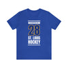 MacEachern 28 St. Louis Hockey Blue Vertical Design Unisex T-Shirt