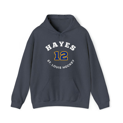 Hayes 12 St. Louis Hockey Number Arch Design Unisex Hooded Sweatshirt