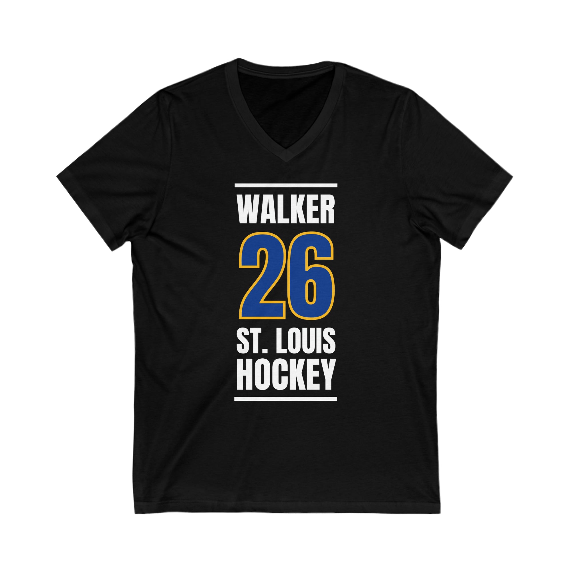 Walker 26 St. Louis Hockey Blue Vertical Design Unisex V-Neck Tee