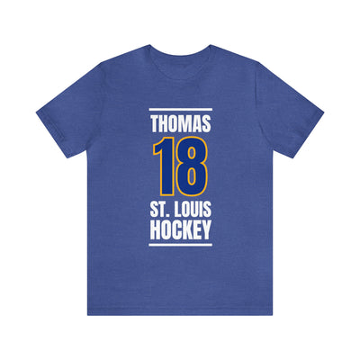 Thomas 18 St. Louis Hockey Blue Vertical Design Unisex T-Shirt