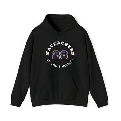 MacEachern 28 St. Louis Hockey Number Arch Design Unisex Hooded Sweatshirt