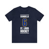 Scandella 6 St. Louis Hockey Blue Vertical Design Unisex T-Shirt