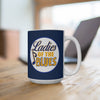 Ladies Of The Blues Coffee Ceramic Mug In Navy Blue, 15oz