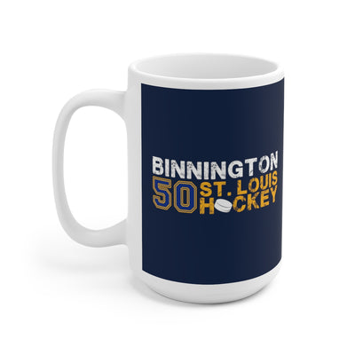 Binnington 50 St. Louis Hockey Ceramic Coffee Mug In Navy, 15oz