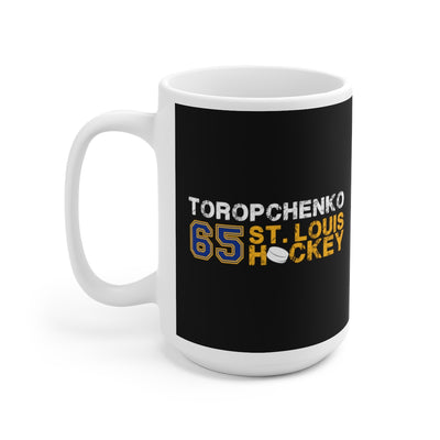 Toropchenko 65 St. Louis Hockey Ceramic Coffee Mug In Black, 15oz