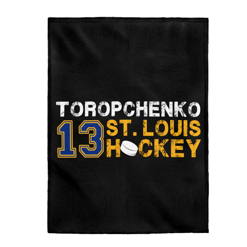 Toropchenko 13 St. Louis Hockey Velveteen Plush Blanket