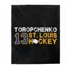 Toropchenko 13 St. Louis Hockey Velveteen Plush Blanket