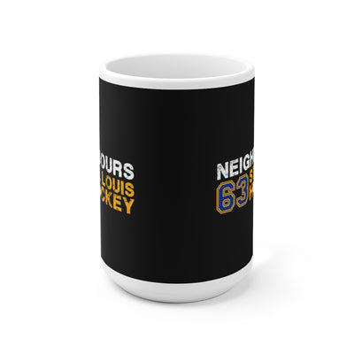 Neighbours 63 St. Louis Hockey Ceramic Coffee Mug In Black, 15oz