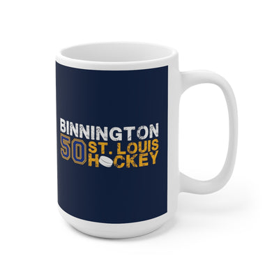 Binnington 50 St. Louis Hockey Ceramic Coffee Mug In Navy, 15oz