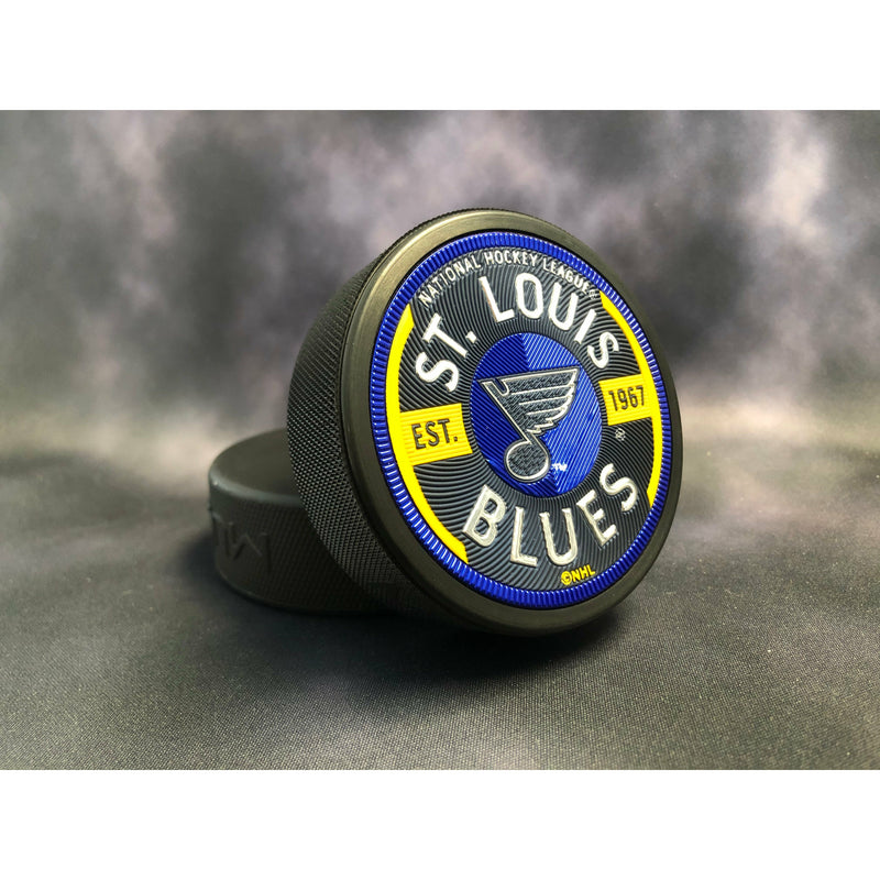 St. Louis Blues Silver Medallion Hockey Puck