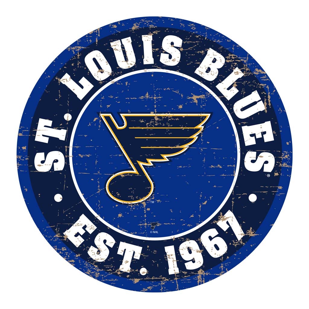 St. Louis Blues Round PVC Distressed Logo Wall Sign, 22 Inch - St. Louis  Sports Shop