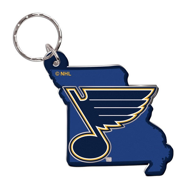St. Louis Blues State-Shaped Freeform Keychain - St. Louis Sports Shop