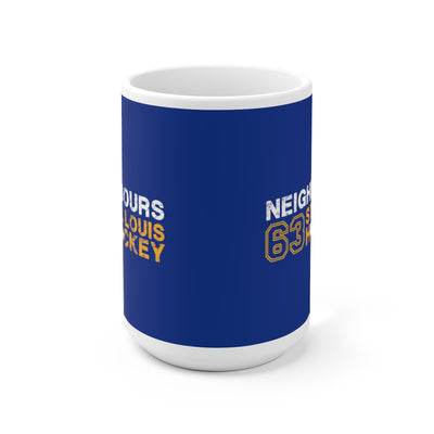 Neighbours 63 St. Louis Hockey Ceramic Coffee Mug In Blue, 15oz