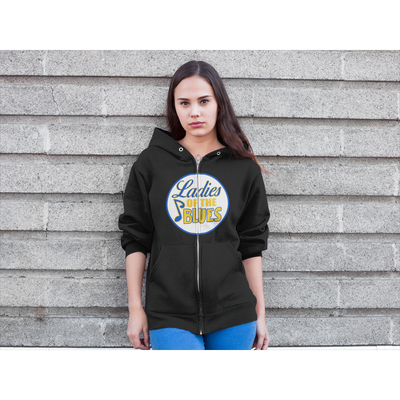 Ladies Of The Blues Unisex Fit Full Zip Hoodie Sweatshirt