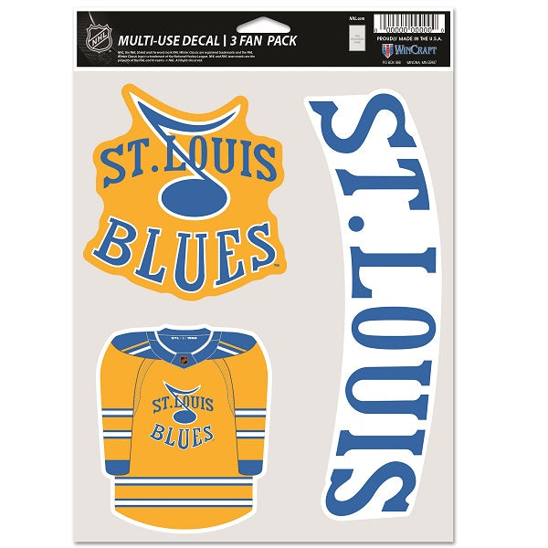 St. Louis Blues Face Cals Temporary Tattoo Sheet, 4x7 Inch - St